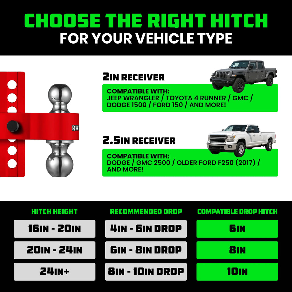 Adjustable Drop Hitch for 2-Inch Receivers