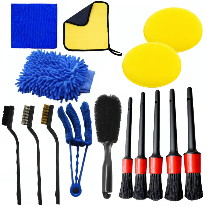 Professional Car Detailing Brush Set - Comprehensive Auto Cleaning Kit for Vents, Gaps, and Air Outlet Maintenance