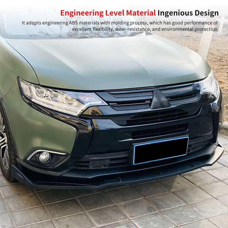 Car Front Bumper Splitter Lip Body Kit Spoiler Diffuser Deflector Accessories Carbon Look ABS for Mitsubishi Outlander 2015-2020 - DriveNova