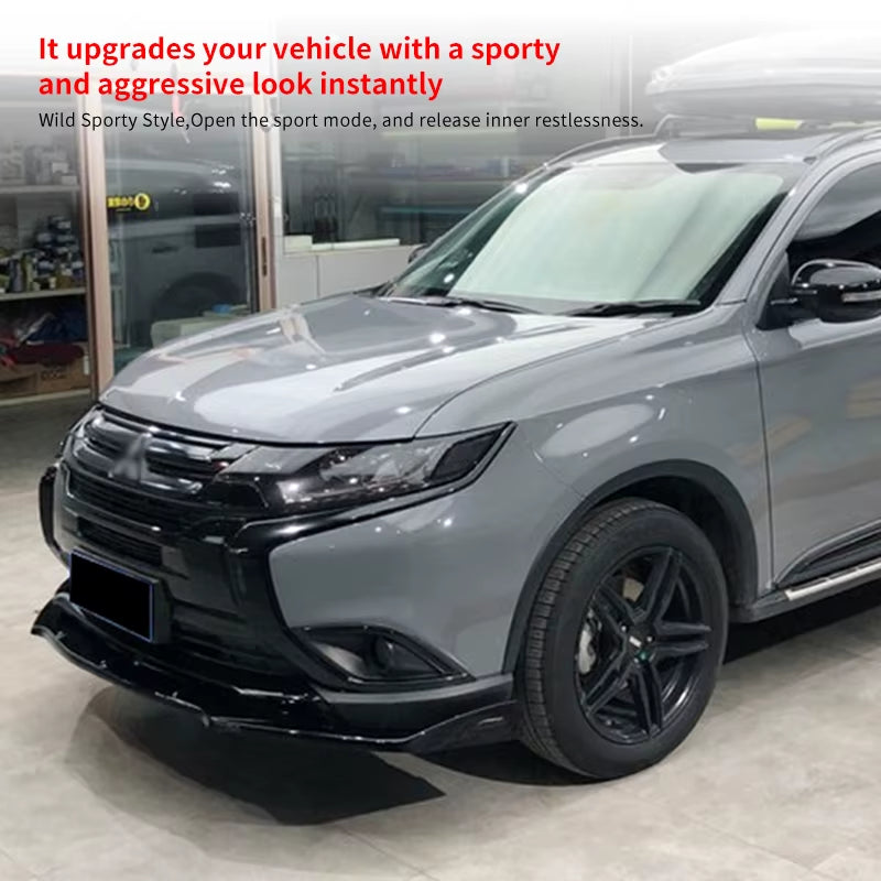 Car Front Bumper Splitter Lip Body Kit Spoiler Diffuser Deflector Accessories Carbon Look ABS for Mitsubishi Outlander 2015-2020 - DriveNova