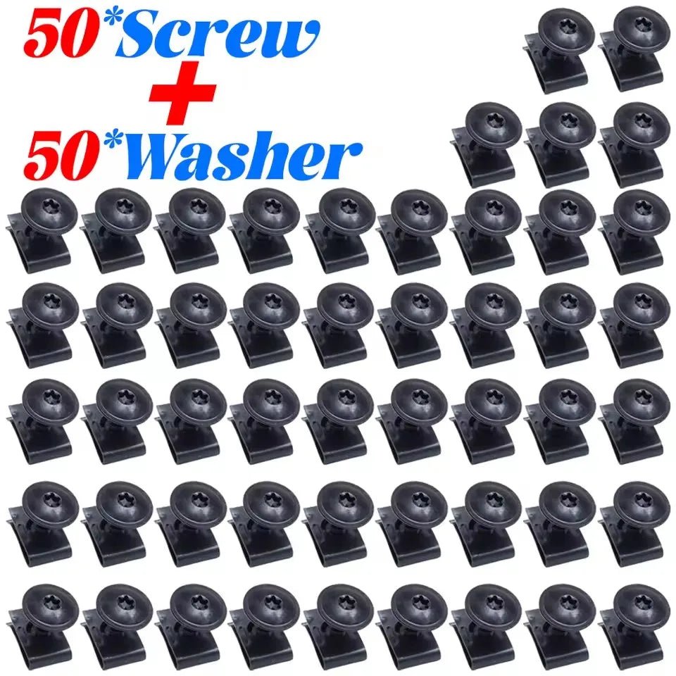 Car Bumper Fender Liner Fastener U Clip Nut M4 M5 Screw Kit Auto Body Panel Trim Retainer Rivet Motorcycle Modification Part - DriveNova