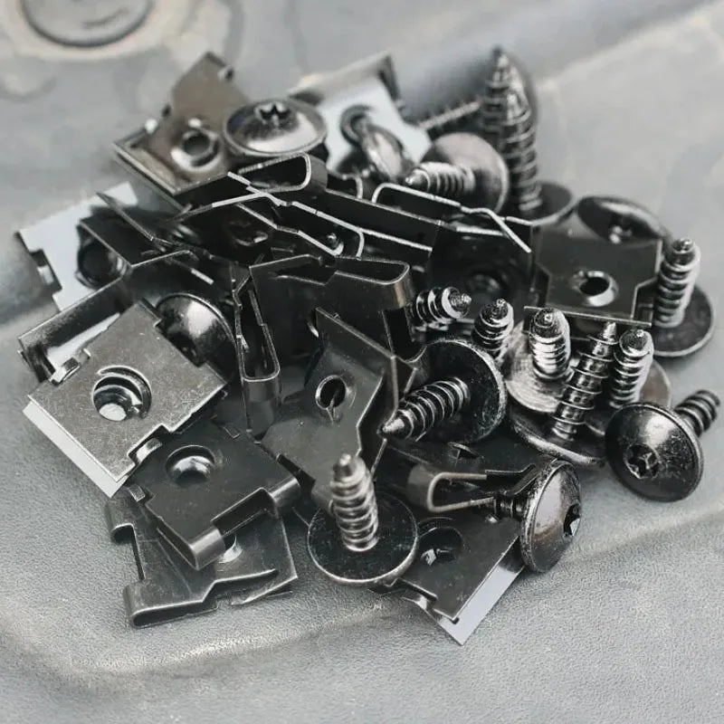Car Bumper Fender Liner Fastener U Clip Nut M4 M5 Screw Kit Auto Body Panel Trim Retainer Rivet Motorcycle Modification Part - DriveNova