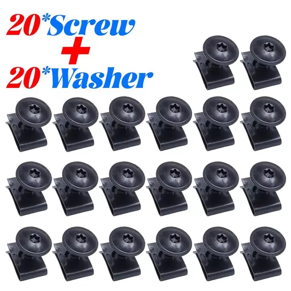 Car Bumper Fender Liner Fastener U Clip Nut M4 M5 Screw Kit Auto Body Panel Trim Retainer Rivet Motorcycle Modification Part - DriveNova
