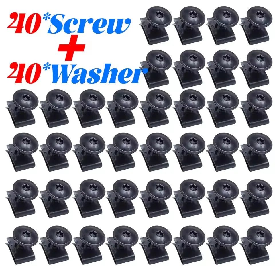 Car Bumper Fender Liner Fastener U Clip Nut M4 M5 Screw Kit Auto Body Panel Trim Retainer Rivet Motorcycle Modification Part - DriveNova