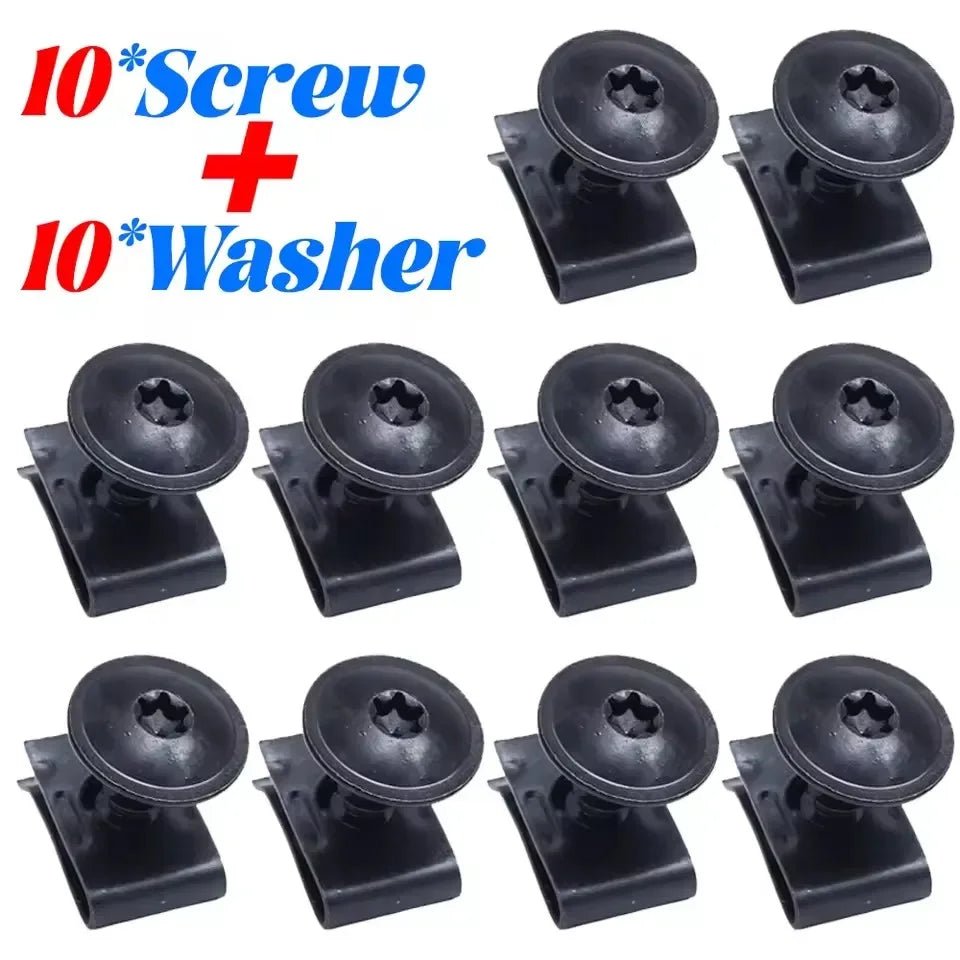 Car Bumper Fender Liner Fastener U Clip Nut M4 M5 Screw Kit Auto Body Panel Trim Retainer Rivet Motorcycle Modification Part - DriveNova