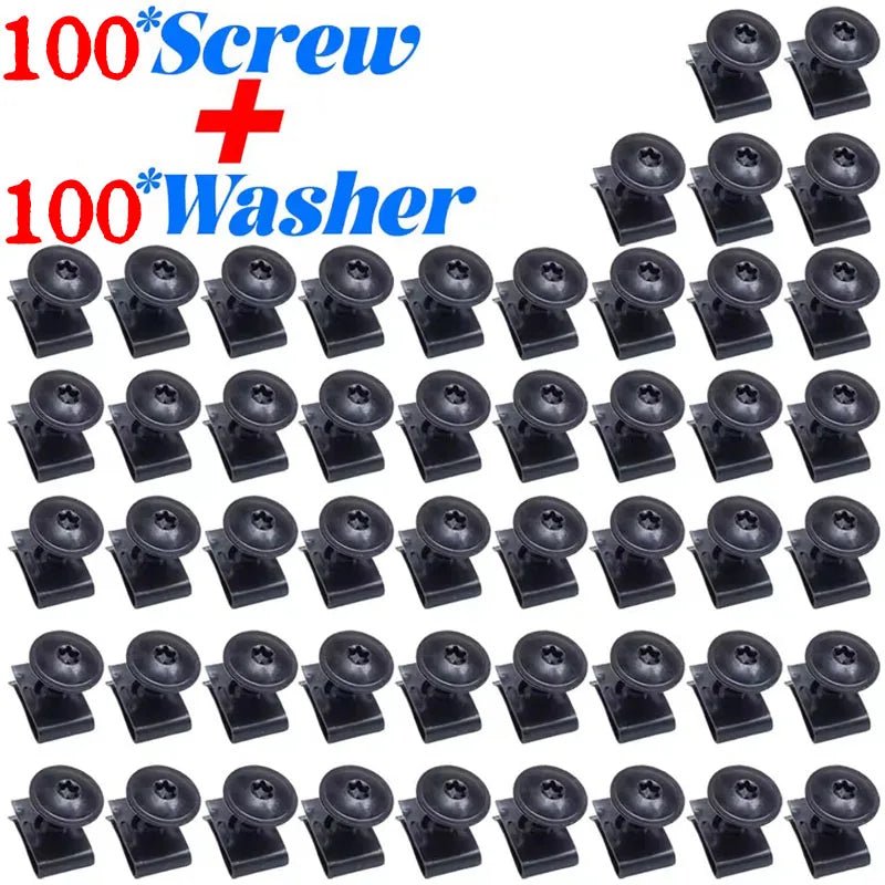 Car Bumper Fender Liner Fastener U Clip Nut M4 M5 Screw Kit Auto Body Panel Trim Retainer Rivet Motorcycle Modification Part - DriveNova