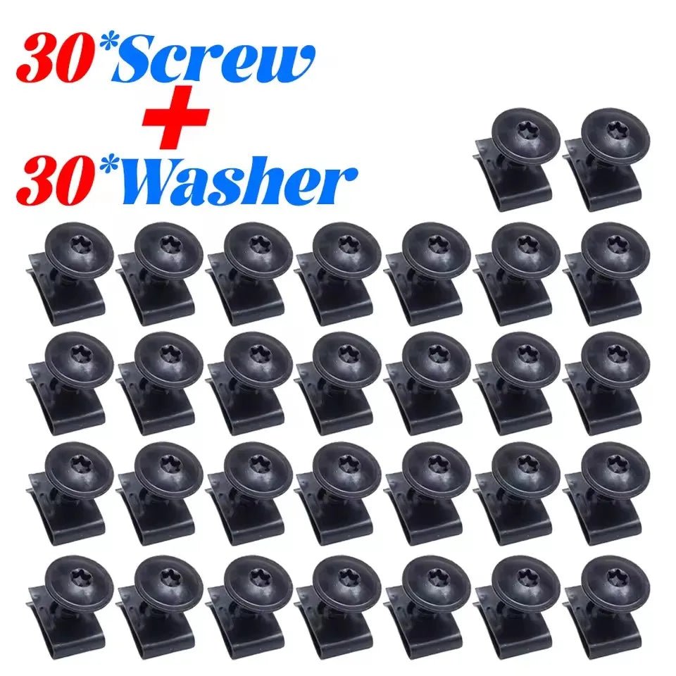 Car Bumper Fender Liner Fastener U Clip Nut M4 M5 Screw Kit Auto Body Panel Trim Retainer Rivet Motorcycle Modification Part - DriveNova