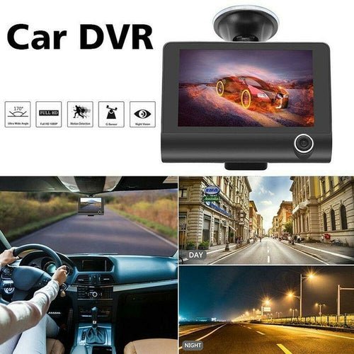 Car DVR 3 Cameras Lens 4.0 Inch Dash Camera Dual Lens With Rearview - DriveNova