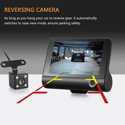 Car DVR 3 Cameras Lens 4.0 Inch Dash Camera Dual Lens With Rearview - DriveNova