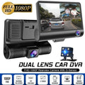 Car DVR 3 Cameras Lens 4.0 Inch Dash Camera Dual Lens With Rearview - DriveNova