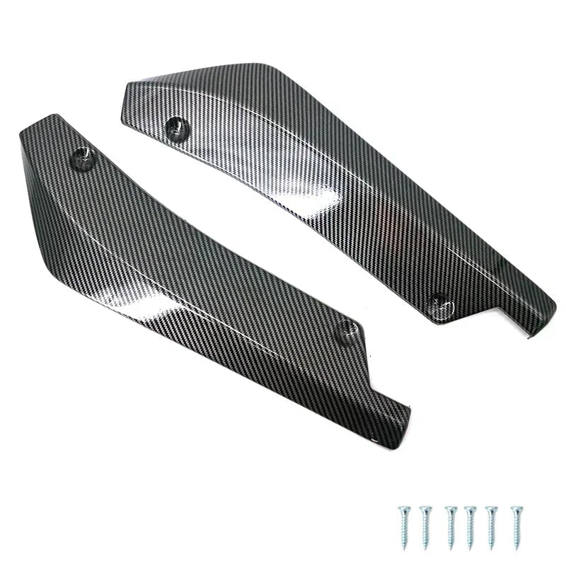 Car Front Rear Bumper Strip Lip Spoiler Diffuser Splitter Scratch Protector Carbon Fiber Winglets Side Skirt Extension Universal - DriveNova