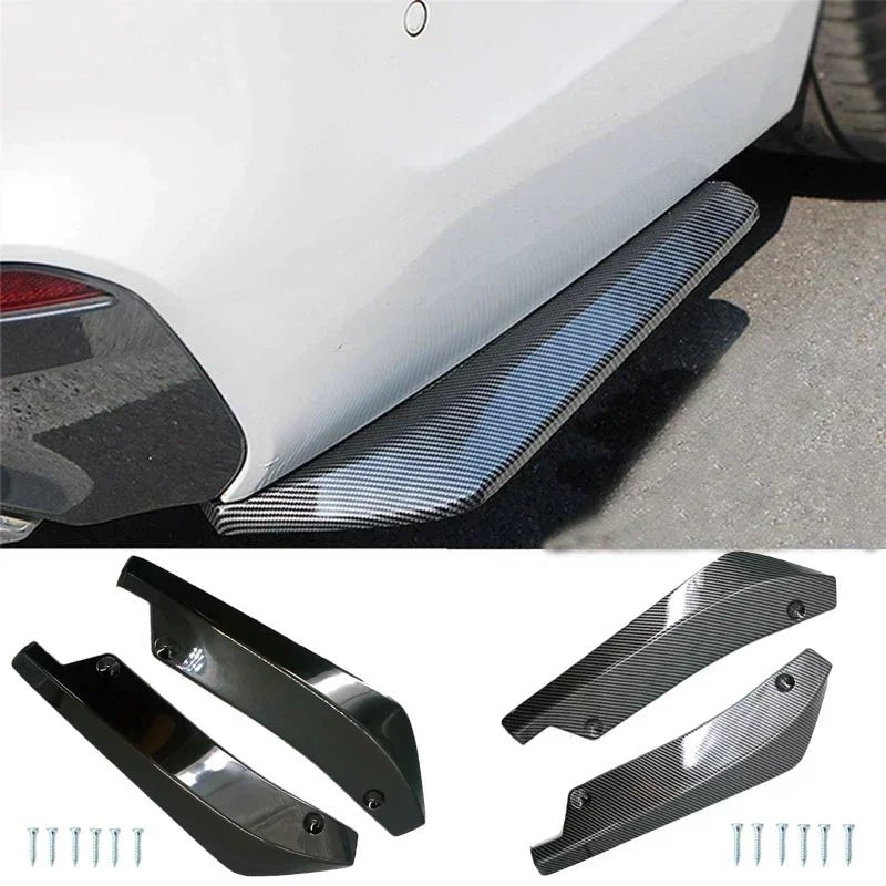 Car Front Rear Bumper Strip Lip Spoiler Diffuser Splitter Scratch Protector Carbon Fiber Winglets Side Skirt Extension Universal - DriveNova