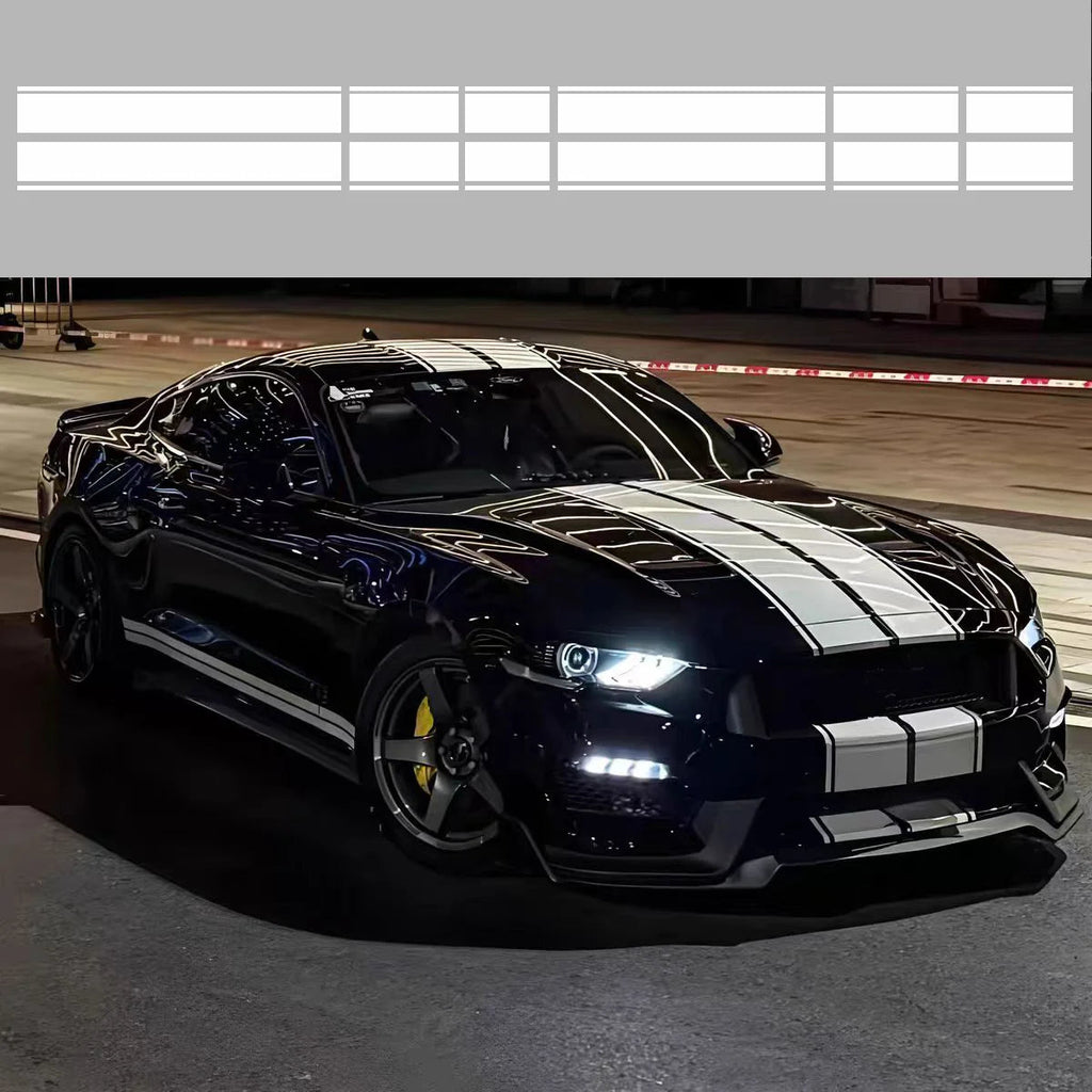 Car Hood Roof Tail Decals Graphics Stripes Kit Vinyl Stickers Decor Auto Tuning Accessories For Ford Mustang Ecobosst Shelby GT - DriveNova