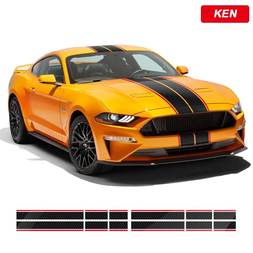 Car Hood Roof Tail Decals Graphics Stripes Kit Vinyl Stickers Decor Auto Tuning Accessories For Ford Mustang Ecobosst Shelby GT - DriveNova