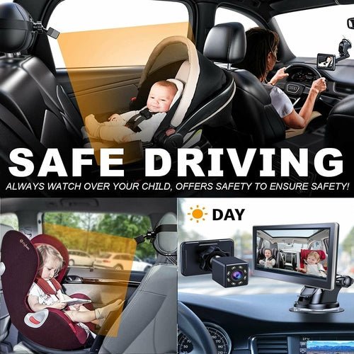 Car Infant Baby Infrared Night Vision Rearview Mirror - DriveNova