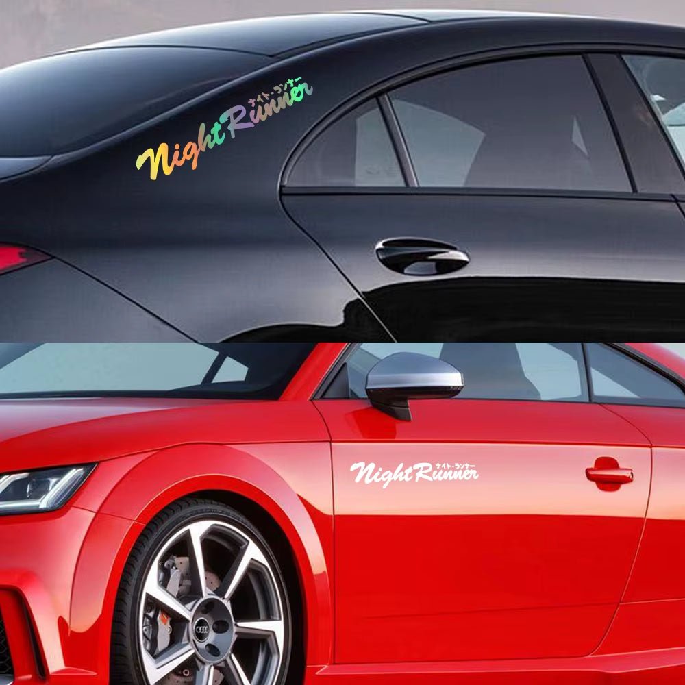 Car Sticker Japanese JDM Racing Sticker Night Runner Front Windshield Waterproof Vinyl Film Decor Decals Auto Tuning Accessories - DriveNova