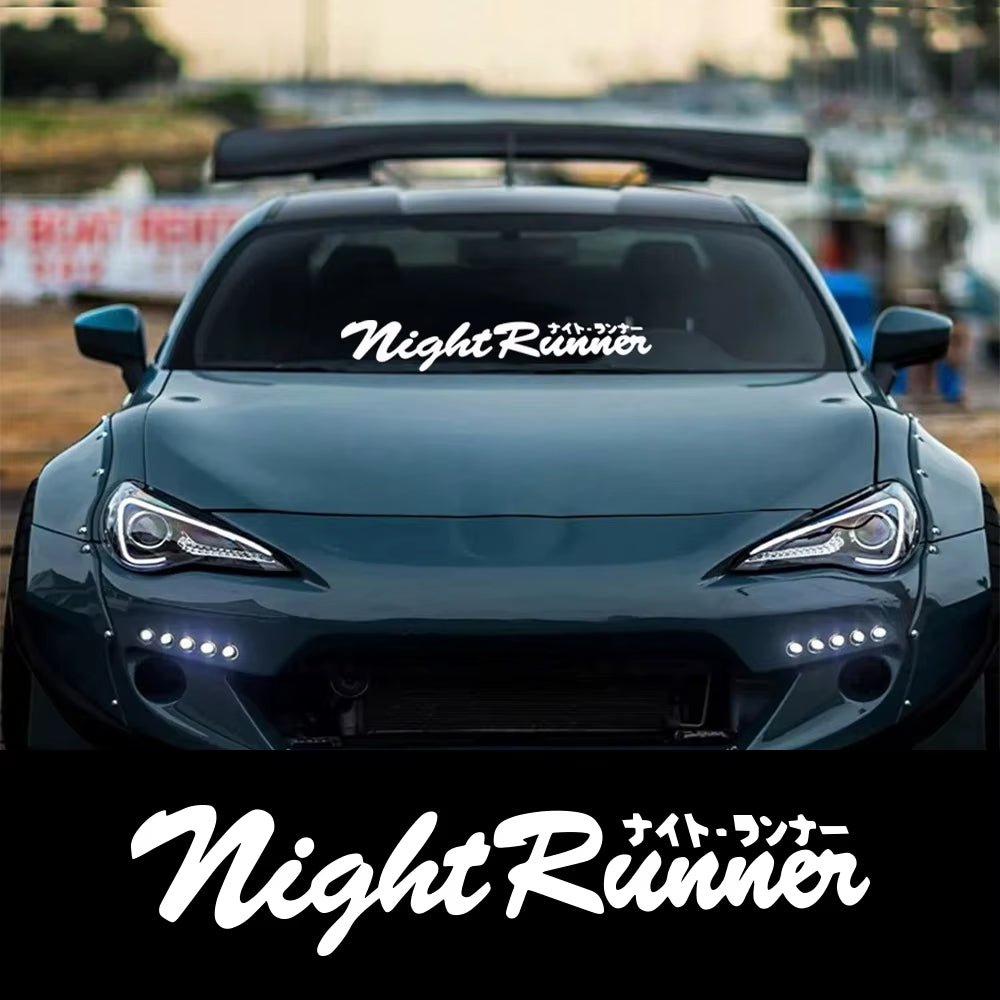 Car Sticker Japanese JDM Racing Sticker Night Runner Front Windshield Waterproof Vinyl Film Decor Decals Auto Tuning Accessories - DriveNova