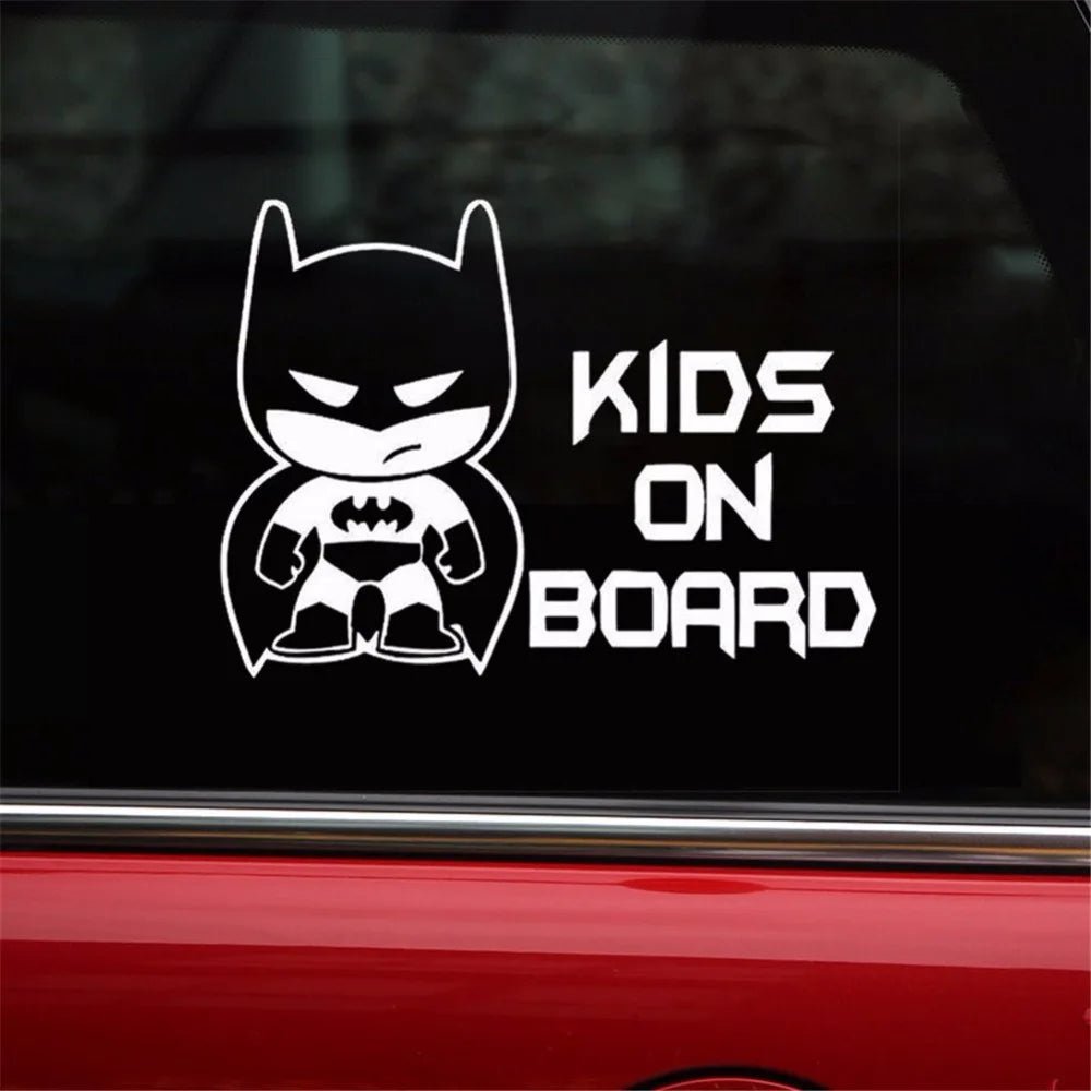 Car Sticker Kids Baby on Board 19*13.9Cm Funny Car Decal Reflective Laser 3D Car Stickers Vinyl Car Styling Black Silver - DriveNova