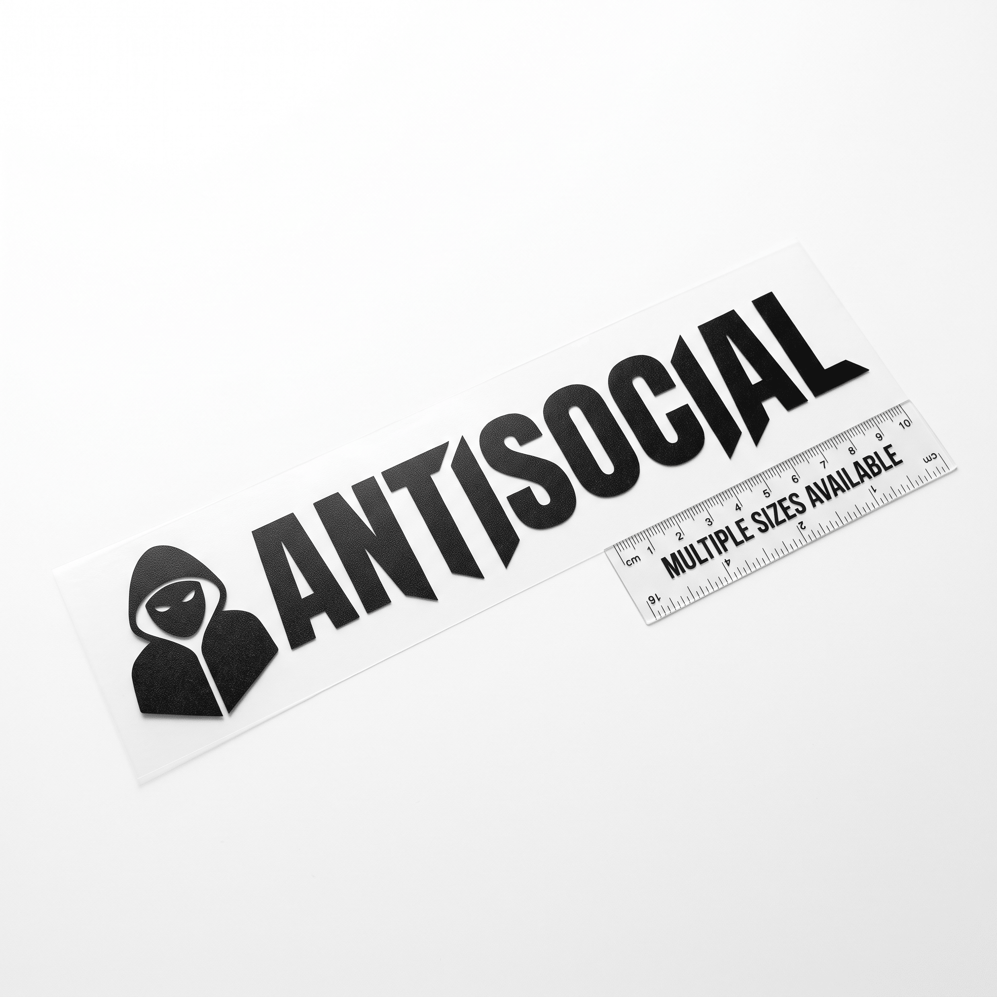 Car Windshield Antisocial Vinyl Decal - Innovative Design for Motorcycles and Automotive Customization in Multiple Sizes - DriveNova