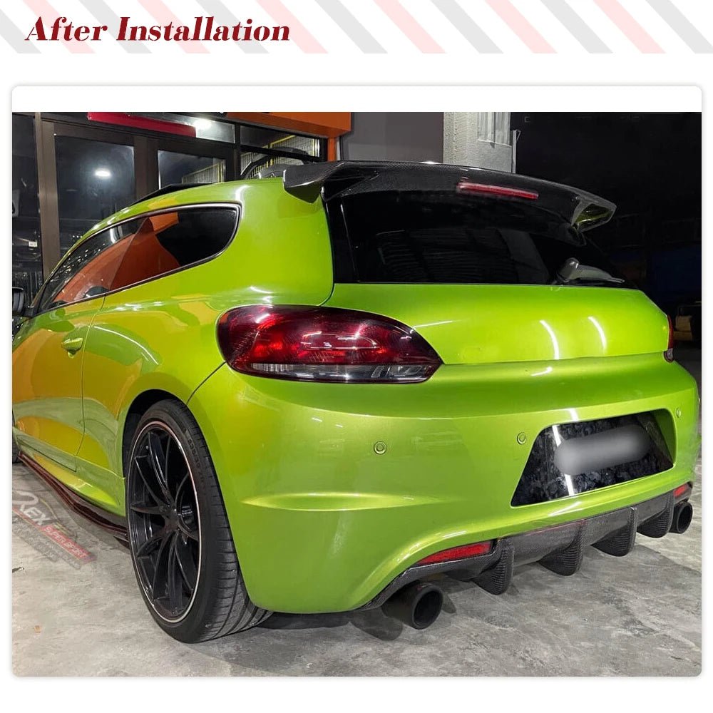 Carbon Fiber Rear Roof Spoiler for Volkswagen Scirocco (2008-2013) - Non R Rline FRP Trunk Window Wing Lip Spoiler - DriveNova