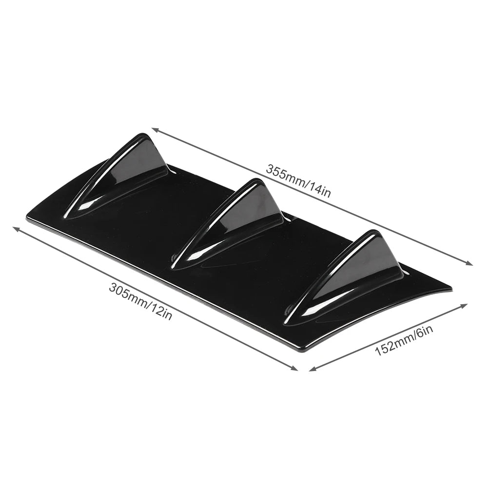 Universal Rear Bumper Diffuser with Chassis Fin Spoiler Wing Lip