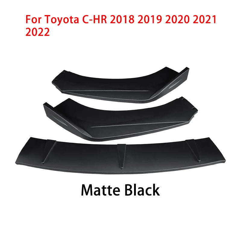 For CHR 2018 2019 2020 2021 2022 Car Front Bumper Splitter Lip Body Kit Spoiler Diffuser Deflector Chr Carbon Fiber Look ABS - DriveNova