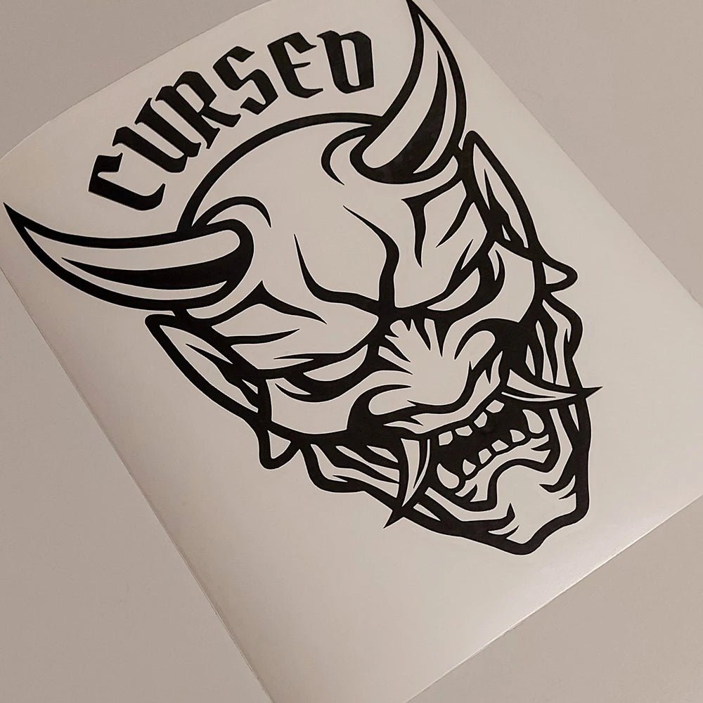 Cursed Oni Demon Japanese Car Stickers - Cartoon Design Vinyl Decals for Bumpers and Windows - DriveNova