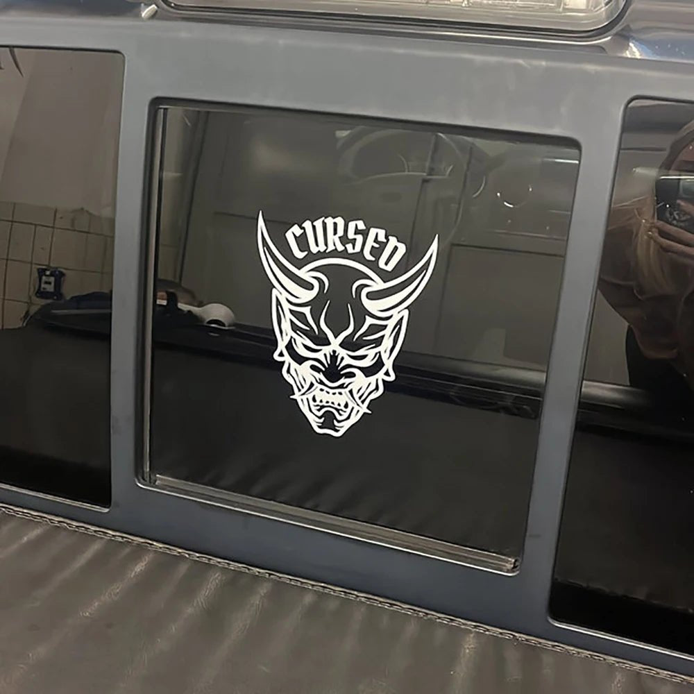 Cursed Oni Demon Japanese Car Stickers - Cartoon Design Vinyl Decals for Bumpers and Windows - DriveNova