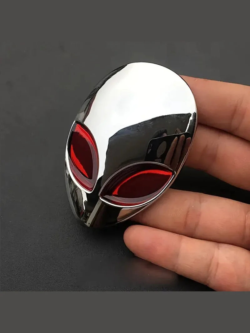 Alien Head Auto Heck Emblem Badge Sticker Decal Car Fender Auto 3D for All Car Bike Motobike - DriveNova