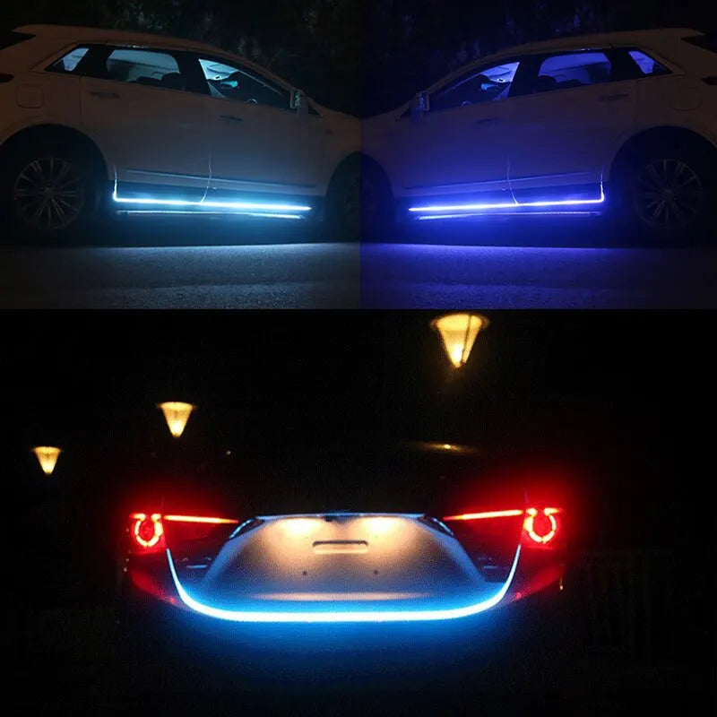 Universal Flexible Dynamic LED Daytime Running Light for Car Hood - 150CM & 180CM Options, 12V Ambient Lighting