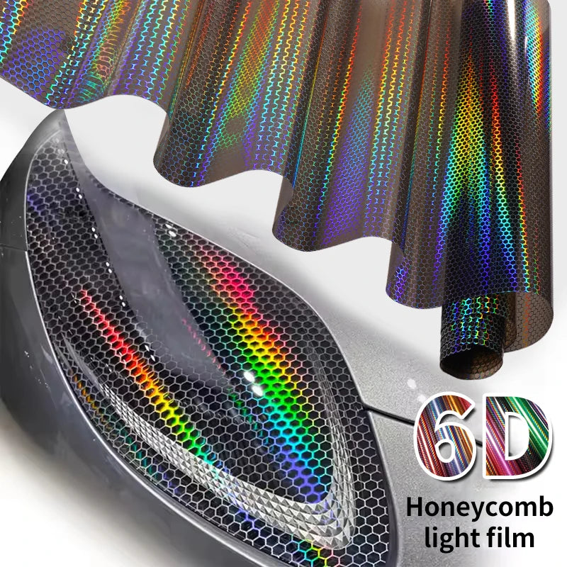 Car Motorcycle Vinyl Wrap Foil Laser Honeycomb Headlights Taillight Tint Film Modify Color Changing Stickers Car Styling - DriveNova