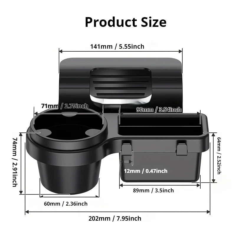 Multi-Functional Car Storage Organizer with Key Holder and Cup Holders
