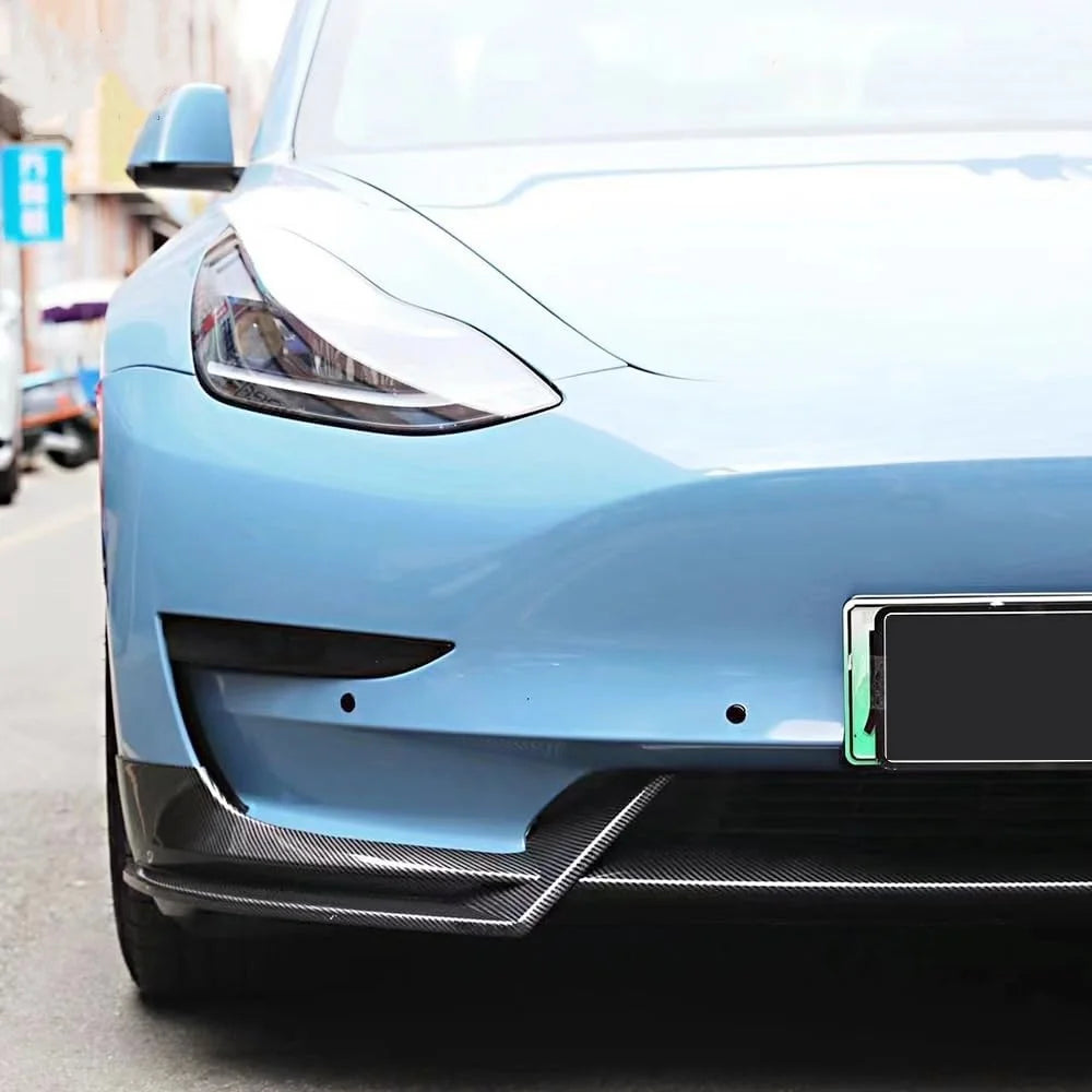 Front Bumper Front Lip Front Shovel Kit Compatible for Tesla Model 3 2017-2023 & Model Y 2017-2024,Body Spoiler Splitter Kit - DriveNova