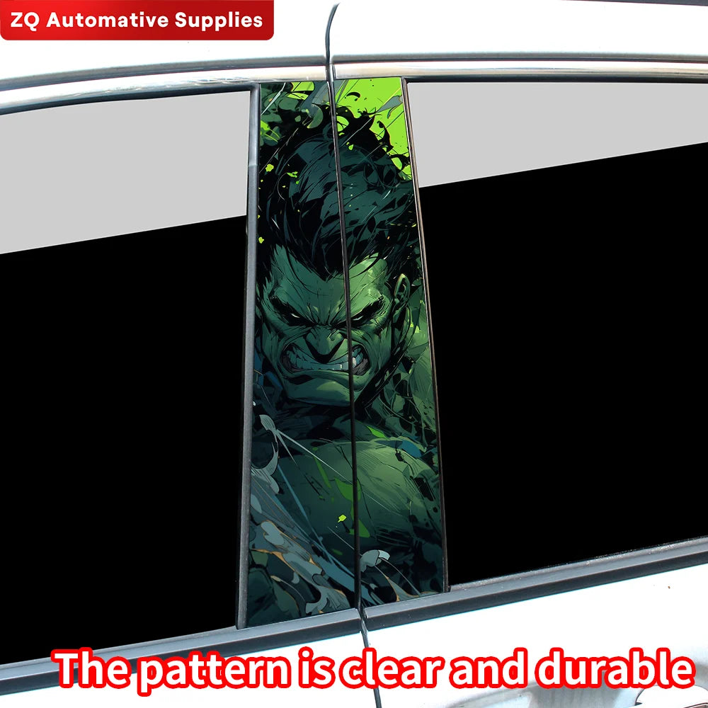 Hulk Anime Car Stickers Auto B-Pillar Car Center Column Decoration Cover Scratches Waterproof Vinyl Decals Cars Accessories - DriveNova