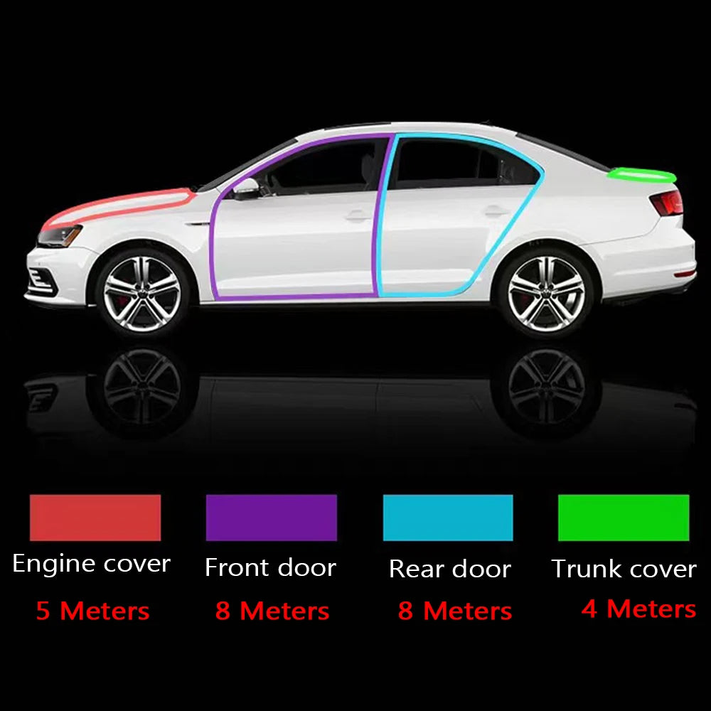 B-Shaped Rubber Car Door Seal Strips for Weatherproofing and Sound Insulation - Automotive Accessories