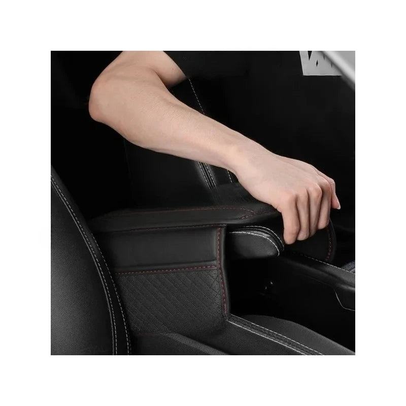 Leather Memory Foam Armrest Pad with Storage Pocket for Car Center Console