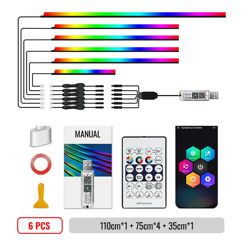 Symphony Car Ambient Light: Intelligent RGB LED Interior Lighting System for Vehicles - DriveNova