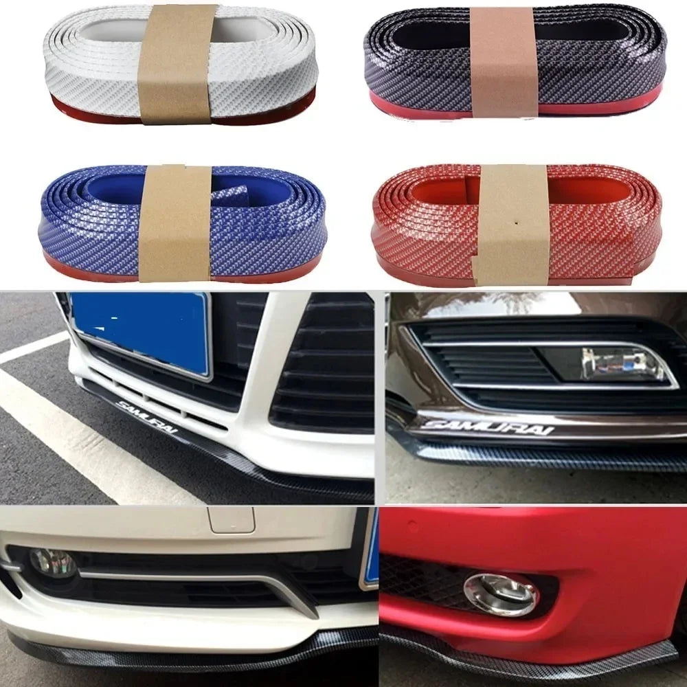 Universal Car Bumper Lip 2.5M Stickers Car Front Bumper Lip Rubber Car Bumper Protectors Exterior Mouldings Bumper Lip Strip - DriveNova