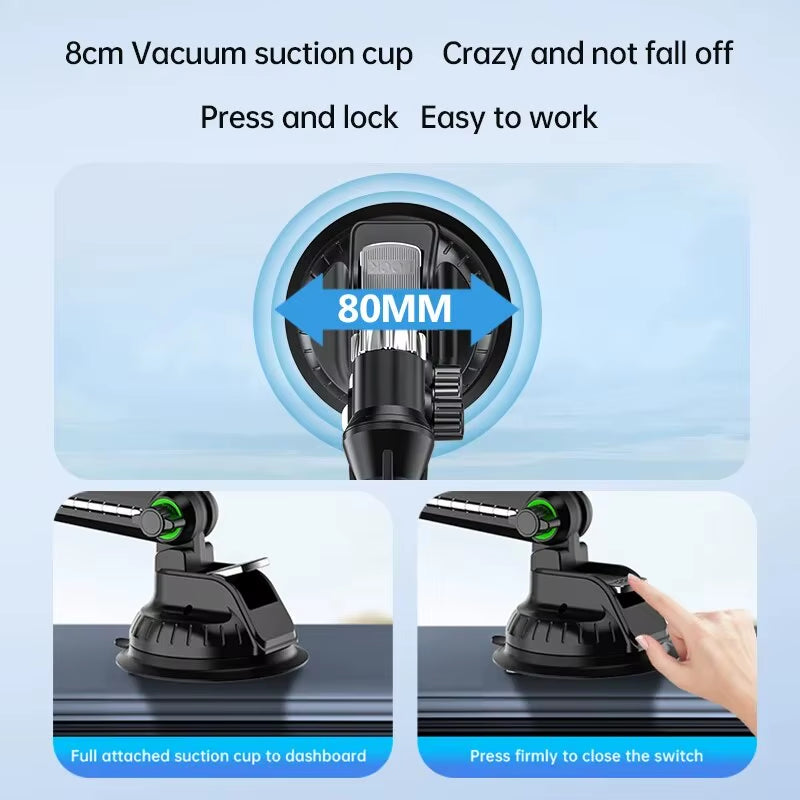 Universal Suction Cup Car Phone Holder for Windshield, Dashboard, and Window with Adhesive Gel Pad Compatibility