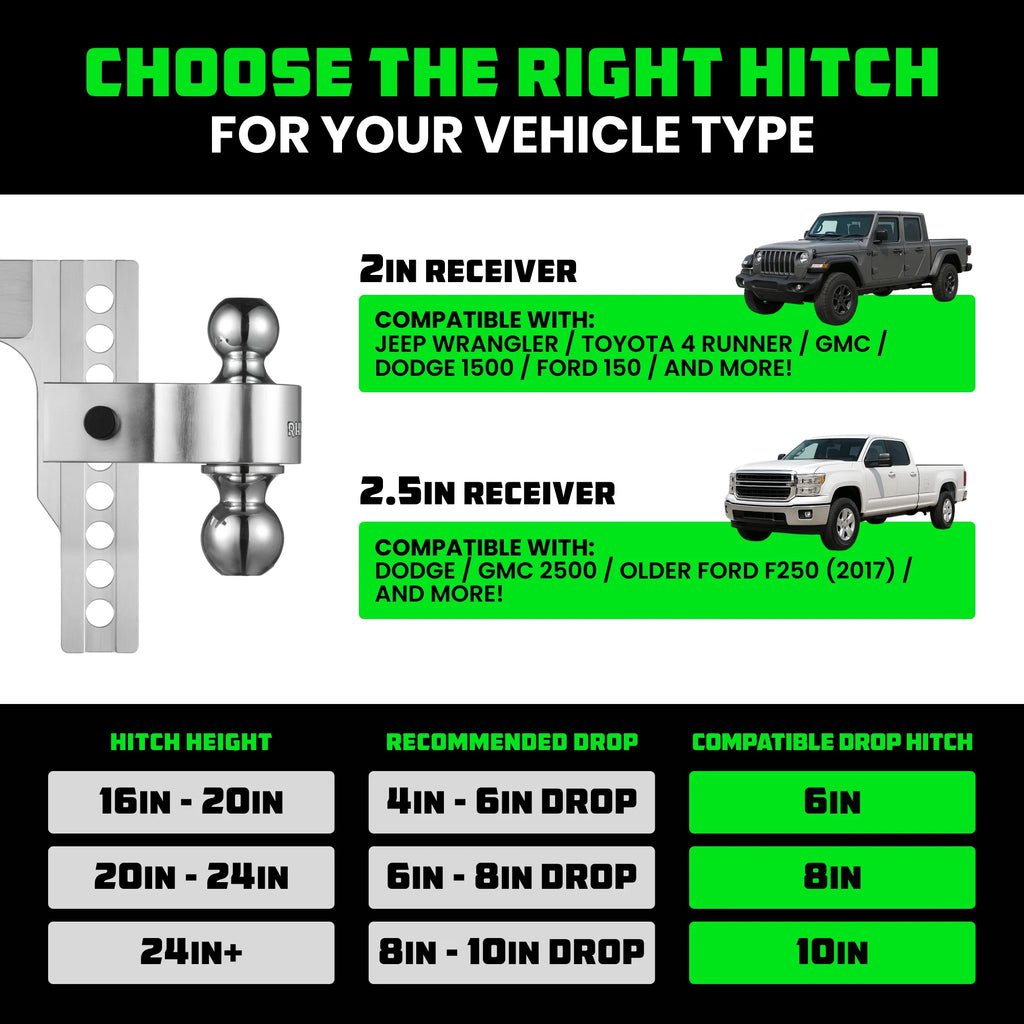 Adjustable Drop Hitch for 2-Inch Receivers