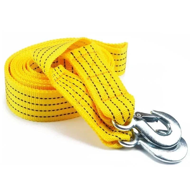 Heavy-Duty 3M/4M Car Tow Cable - 3 Ton/5 Ton Trailer Rope with Hooks for Road Recovery and Towing Accessories