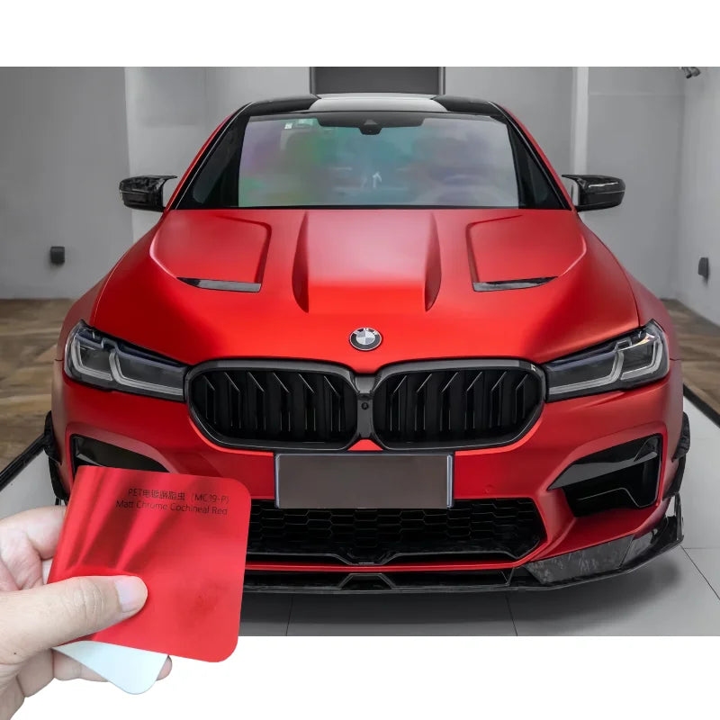 3M Matte Electroplate Chrome Cochineal Red Air Release Car Wrap Vinyl - Bubble Free, Residue-Free, Easy Installation