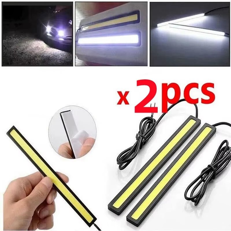 Elevate Your Ride with 2-Piece 17cm Universal Waterproof COB Daytime Running Lights & Fog Lamp Strip - DriveNova