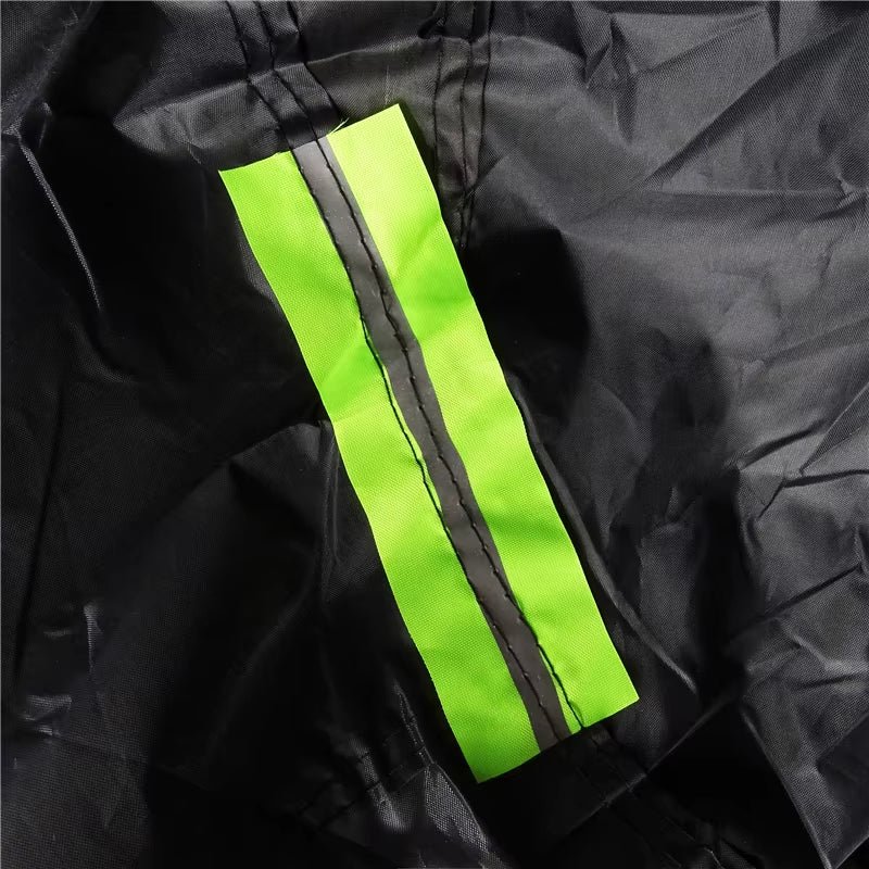 Premium Full Exterior Car Cover - Black Auto Protection with Reflective Strips, Dustproof and Sunshade, Universal Fit for Hatchback, Sedan, and SUV