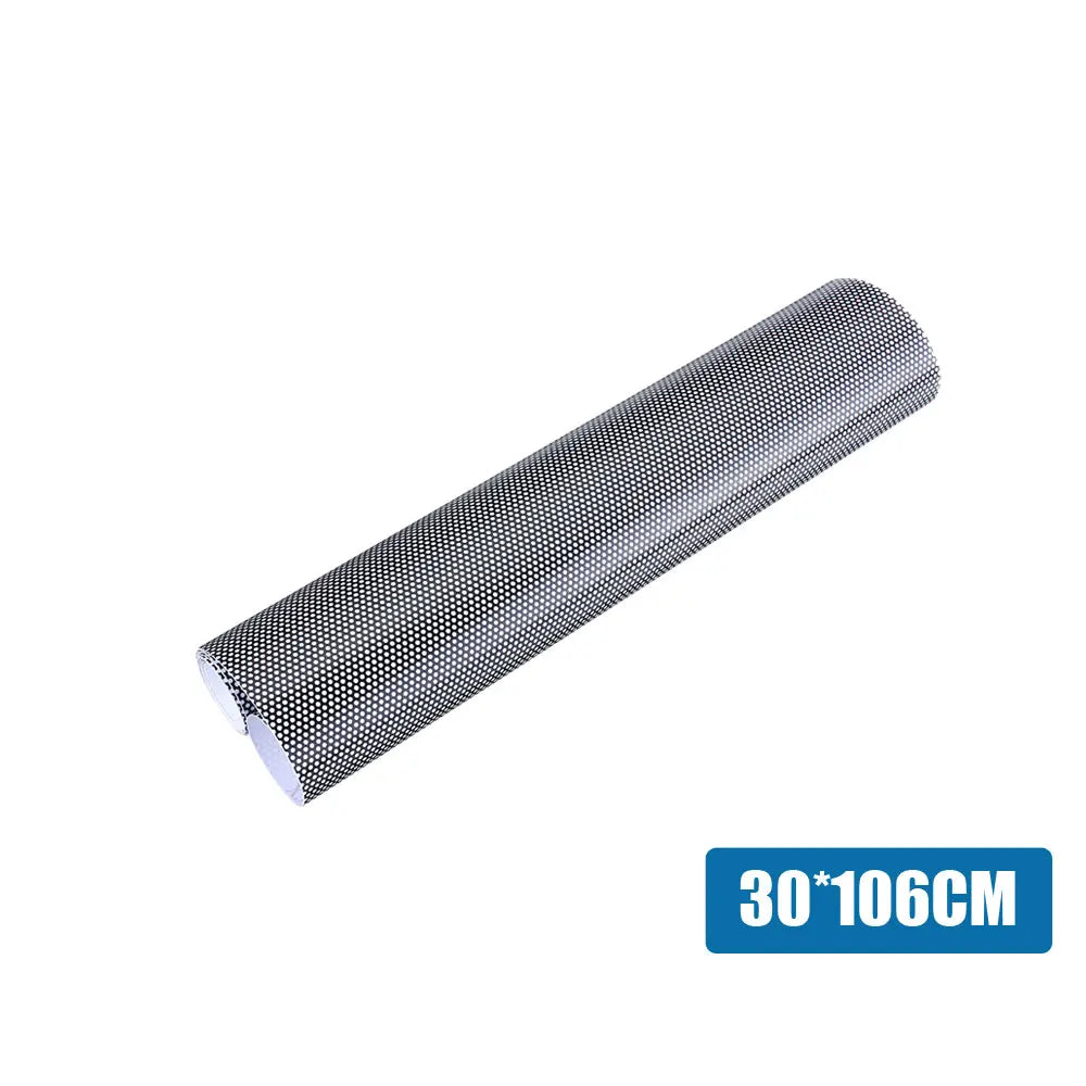 30*106CM Black Universal Wrap Hollow Automobile Lamp Film Car Wrap Honeycomb Sticker Tint Perforated Film Exterior Accessories - DriveNova