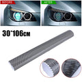 30*106CM Black Universal Wrap Hollow Automobile Lamp Film Car Wrap Honeycomb Sticker Tint Perforated Film Exterior Accessories - DriveNova