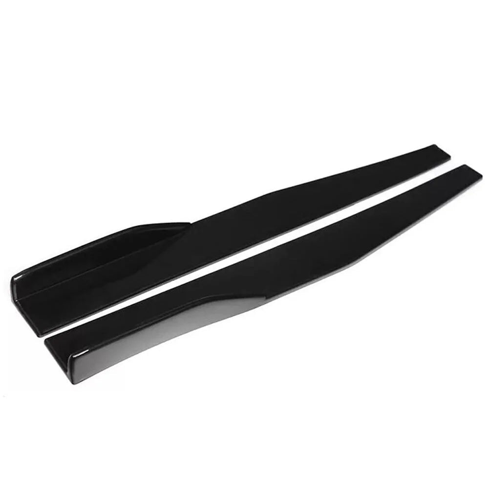 Front Bumper Lip Spoiler Splitter and Side Skirt Kit - Anti-Collision ABS Chin Spoiler Diffuser Protector for Vehicles Up to 1.9M Wide - DriveNova