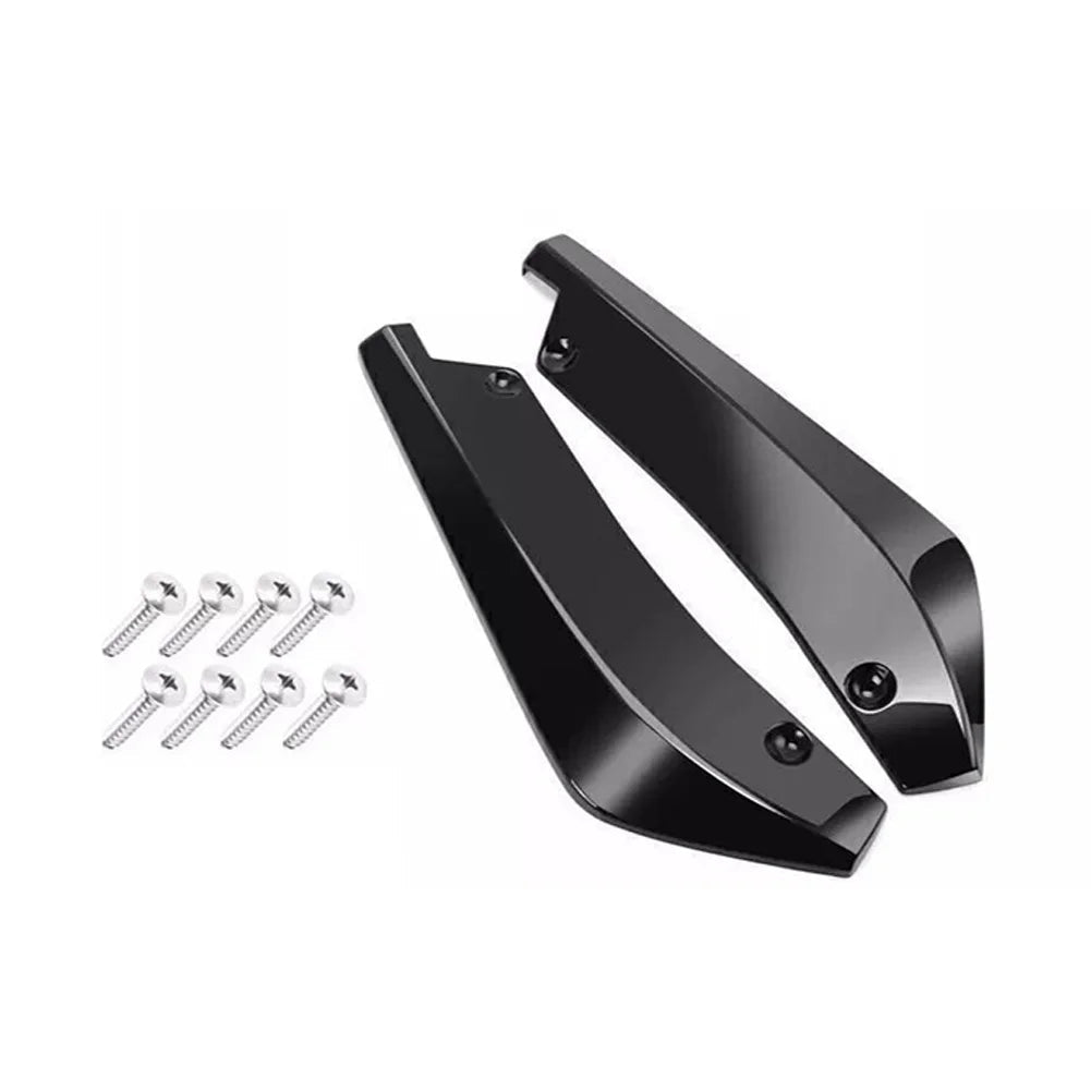 Front Bumper Lip Spoiler Splitter and Side Skirt Kit - Anti-Collision ABS Chin Spoiler Diffuser Protector for Vehicles Up to 1.9M Wide - DriveNova