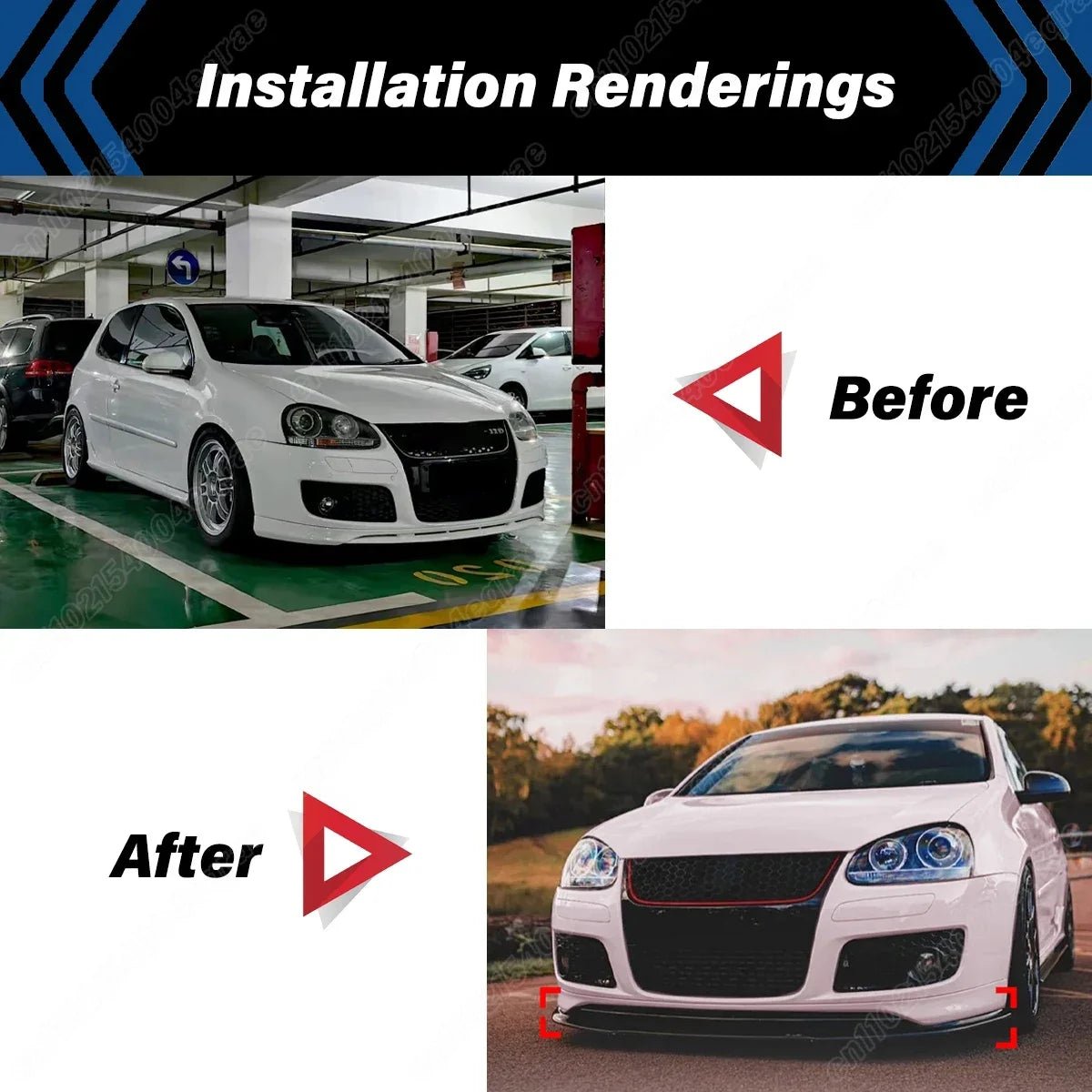Front Bumper Spoiler Lip Diffuser Guard Protector Body Kit for VW Golf MK5 GTI and Jetta MK5 (2003-2008) - DriveNova
