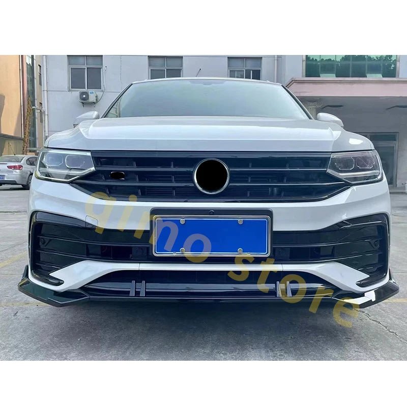 Front Spoiler Body Kit for VW Tiguan 2020-2022 - RS Bright Black Sports Spoiler and R-Line Bumper Accessories - DriveNova